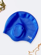 تصویر کلاه شنا سیلیکونی گوشی دار ضد آب فوکس ( Fox ) آبی تیره 