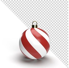 تصویر گوی 3بعدی درخت کریسمس – 3d christmas ball isolated rendering 