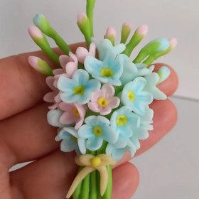 تصویر مگنت دستساز خمیری دسته گل 