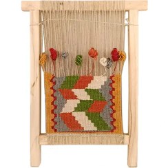 تصویر دار قالی کوچک (دارَک) نیمه بافته کد 002 