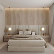 تصویر سرویس خواب مدرن تک نفره و دو نفره + تابلو دیواری تاج سر تخت RS29 