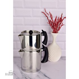 تصویر ست کتری قوری ام جی اس کد 41026 ظرفیت ۲ لیتر با جنس استیل 