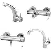 تصویر ست شیرآلات قهرمان مدل ارکیده رنگ سفید کروم 