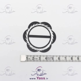 تصویر سگک فلزی گندمی 2.5 سانت طرح گل 