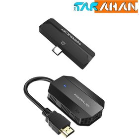 تصویر آداپتور صوتی تصویری بی سیم پاورولوژی مدل PHDMAC Powerology Wireless HDMI Type-C Adapter Audio & Video PHDMAC