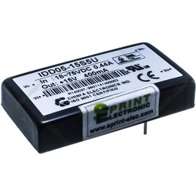 تصویر مبدل ولتاژ چینفا 400 میلی آمپر CHINFA IDD05-15S5U DC/DC IN:18-75V OUT:+15V 