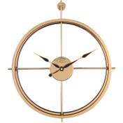 تصویر ساعت دیواری فلزی لوتوس مدل BRUNO کد M18029 رنگ طلایی و سیلور 