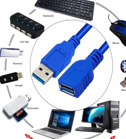 تصویر کابل افزایش طول USB 3.0 تی پی لینک طول 1.5 متری 