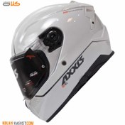 تصویر کلاه کاسکت AXXIS فک ثابت عینک دار سفید مدل HAWK SV helmet AXXIS white fixed jaw HAWK SV model