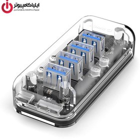 تصویر هاب یو اس بی 4 پورت اوریکو Orico 4 Port USB3.0 Transparent HUB F4U-U3 