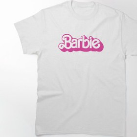 تصویر تیشرت لانگ دخترانه Barbie | تیشرت لانگ دخترانه باربی طرح White Pink Logo 