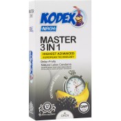 تصویر کاندوم کدکس مدل Master 3 In 1 بسته ۱۲ عددی با رایحه میوه 