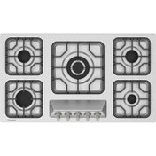 تصویر اجاق گاز صفحه ای استیل تایسز 5 شعله مدل TBS5-1806 Taysez 5 burner gas stove model TBS5-1806