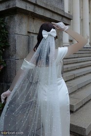 تصویر تور عروس پاپیونی 