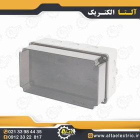 تصویر جعبه تقسیم پلاستیکی روکار 130×130×240 پارسا درب شفاف 