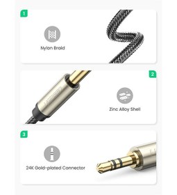 تصویر کابل انتقال صدا 2 متری یوگرین AV127 UGREEN AV127 10628 2m 3.5mm Male to 6.5mm Male Mono Audio Cable