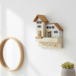 تصویر جاکلیدی دیواری چوبی مدل Woodland Blend 4 Handmade Woodland Blend Wooden Key Holder - No. 04