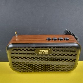 تصویر اسپیکر رادیو NS 8130S با پنل شارژ خورشیدی پخش موزیک از طریق بلوتوث فلش کارت حافظه رادیوFM 