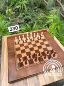 تصویر تخته نرد و شطرنج نراد روس بزرگ کد 330 - همراه با مهره شطرنج چوبی درجه 1 Russian backgammon and chess