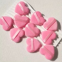 تصویر پد آرایشی قلبی فانتزی صورتی 