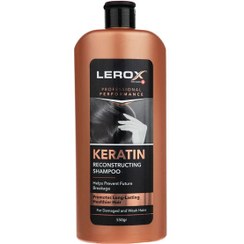 تصویر شامپو کراتینه مو لروکس مناسب موی آسیب دیده Lerox Keratin Creatine Hair Shampoo 550gr