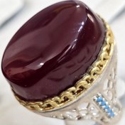 تصویر انگشتر نقره مردانه عقیق قرمز 