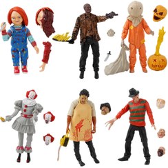 تصویر اکشن فیگور فیلم‌های ترسناک مجموعه ۶ عددی سایز ۲۱ سانتیمتر 