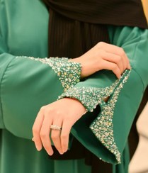 تصویر مانتو عبایی روژان مشکی (آماده سازی 7 روز کاری) کد 14037 