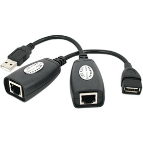 تصویر افزایش طول USB با کابل شبکه ا USB RJ45 Extender 50m USB RJ45 Extender 50m