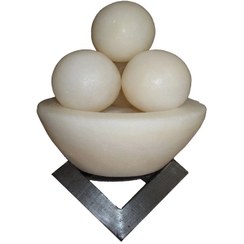 تصویر کاسه سنگ‌نمک چراغ دار به همراه ۵ عدد گوی - کاسه پرتغالی 