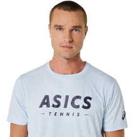 تصویر تی شرت مردانه آسیکس Asics Court Tennis Graphic- آبی 