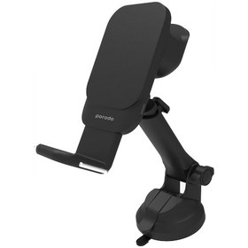 تصویر هولدر و شارژر وایرلس همراه با شارژر فندکی پرودو مدل Porodo 3 in 1 MagSafe Car Mount PD-3IN1CMT 