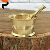 تصویر هاون برنجی طلایی کوچک 