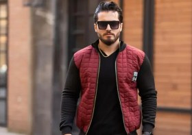 تصویر کاپشن مردانه مدل Bako (زرشکی) 