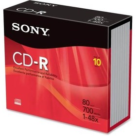 تصویر پک 10 تایی سی دی سونی مدل 10CDQ80 ا SONY 10CDQ80 CD-R Pack of 10 SONY 10CDQ80 CD-R Pack of 10