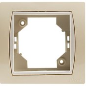 تصویر قاب کلید و پریز پارت الکتریک مدل آذین رنگ سفید و کرم 