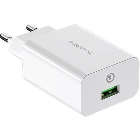 تصویر شارژر دیواری فست شارژ Borofone BA21A QC3.0 Borofone BA21A Long Journy QC3.0 EU wall charger