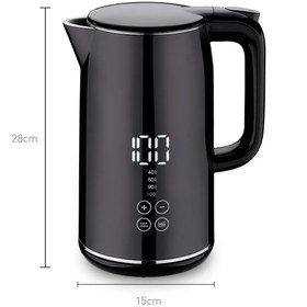 تصویر کتری برقی دیجیتال برند کرکماز ترکیه مدل A960 مشکی Korkmaz Opal Digital Electric Kettle A960