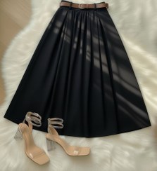 تصویر دامن نیلای کتان زنانه (ضمانت اصالت) ارسال رایگان 