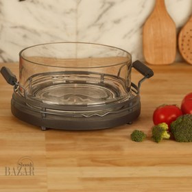 تصویر سرویس سالاد خوری bvk طرح KARIZMA طوسی بزرگ bvk large gray karizma salad serving set