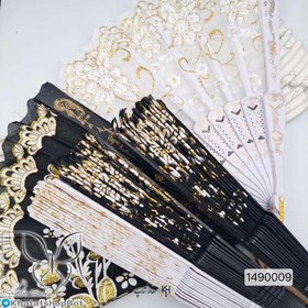 تصویر بادبزن اکلیل دار سفید مشکی 