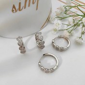 تصویر گوشواره قلب نگین دار کد ۲۰۹۱ 