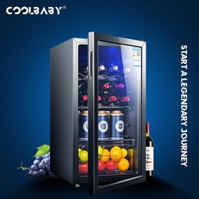 تصویر COOLBABY Household Wine Cooler Wine Cabinet Refrigerator Beverage Cooler Four-layer Mini Refrigerator Small Wine Cellar Silent Compressor Temperature Control - ارسال 15 الی 20 روز کاری 