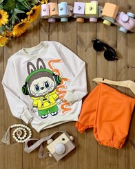 تصویر بلوز و شلوار بچگانه کرمی 