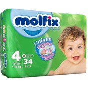 تصویر پوشک مولفیکس (Molfix) کد 002 سایز 4 بسته 34 عددی پوشک کودک و نوزاد