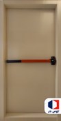 تصویر درب ضد حریق فلزی ساده کرم 