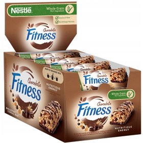 تصویر پروتئین بار رژیمی فیتنس با طعم شکلات باکس ۱۶ عددی fitness nestle fitness