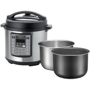 تصویر زودپز برقی دیجیتالی ۶ لیتر دو دیگ عرشیا مدل EP118-2597 6 liter digital electric pressure cooker with two pots Arshia model EP118-2597