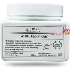 تصویر ماسک خاک رس سفید هرموس 300 گرم Hermos white clay mask 300 grams