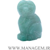 تصویر مجسمه گربه آونتورین سبز 